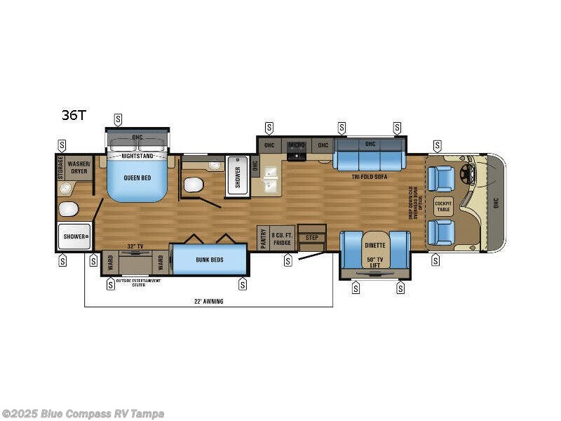 2017 Jayco Precept 36T - Used Class A For Sale by Blue Compass RV Tampa in Dover, Florida features Slideout
