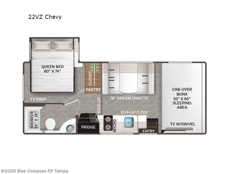 2026 Thor Motor Coach Geneva 22VZ Chevy - New Class C For Sale by Blue Compass RV Tampa in Dover, Florida features Slideout