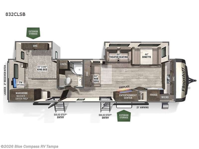2022 Forest River Flagstaff Classic 832CLSB - Used Travel Trailer For Sale by Blue Compass RV Tampa in Dover, Florida features Slideout