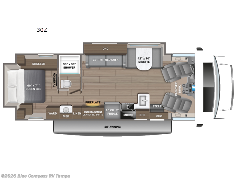 2026 Jayco Greyhawk 30Z - New Class C For Sale by Blue Compass RV Tampa in Dover, Florida features Slideout