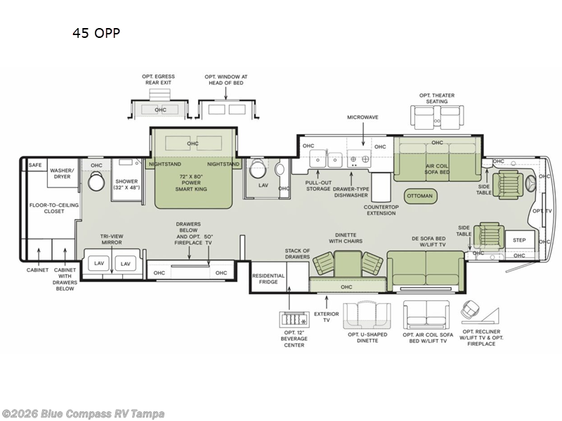 2025 Tiffin Allegro Bus 45 OPP - Used Class A For Sale by Blue Compass RV Tampa in Dover, Florida features Slideout