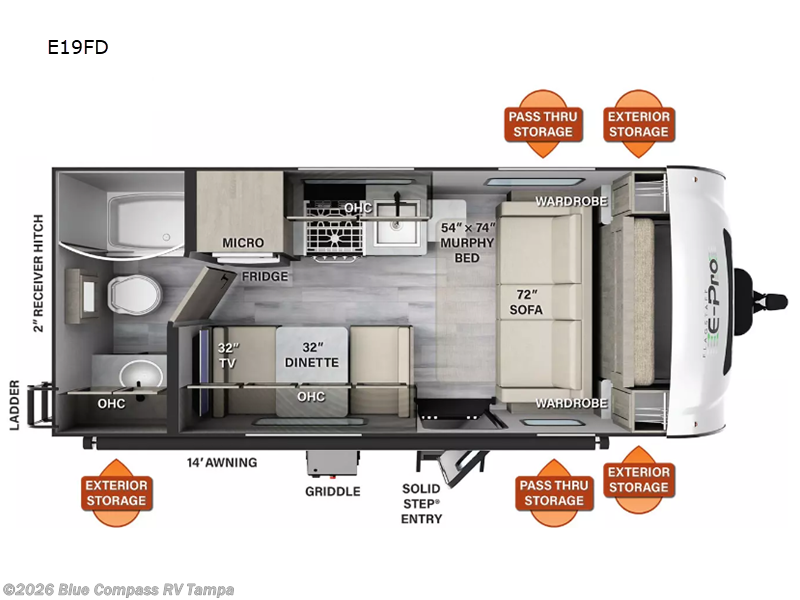 2023 Forest River Flagstaff E-Pro E19FD - Used Travel Trailer For Sale by Blue Compass RV Tampa in Dover, Florida
