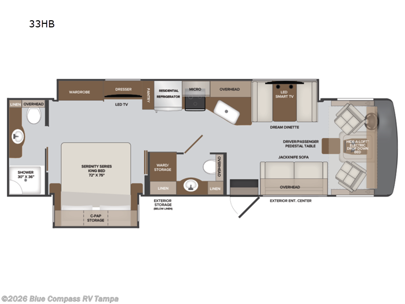 2023 Holiday Rambler Vacationer 33HB - Used Class A For Sale by Blue Compass RV Tampa in Dover, Florida features Slideout