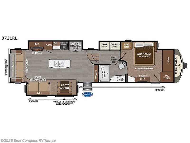 2018 Keystone Montana 3721RL - Used Fifth Wheel For Sale by Blue Compass RV Tampa in Dover, Florida features Slideout