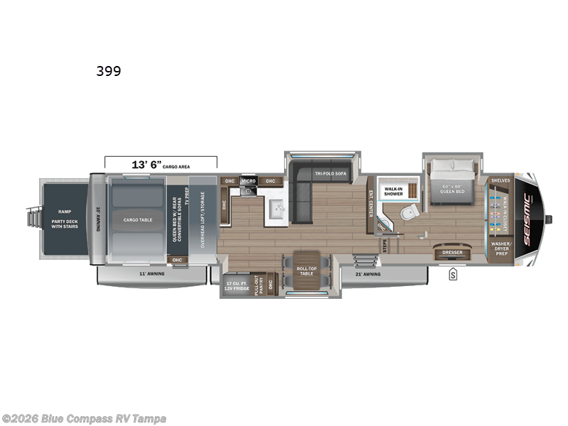 2026 Jayco Seismic 399 - New Toy Hauler For Sale by Blue Compass RV Tampa in Dover, Florida features Slideout