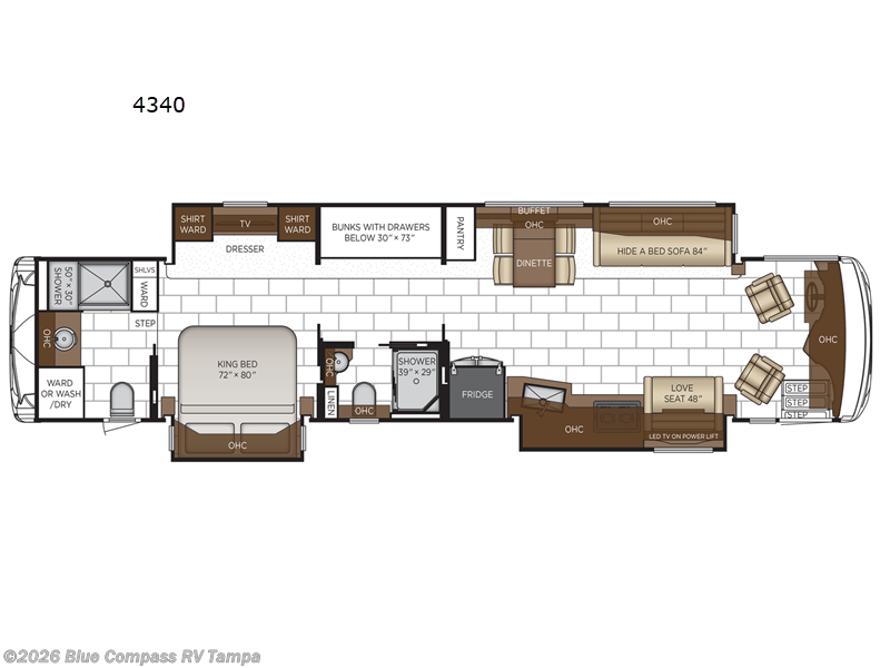 2026 Newmar Ventana 4340 - New Class A For Sale by Blue Compass RV Tampa in Dover, Florida features Slideout