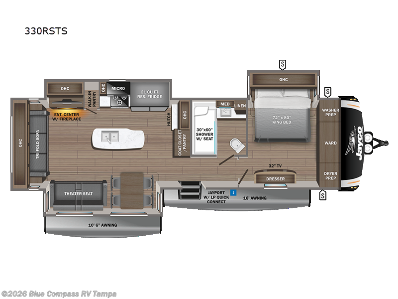 2023 Jayco Eagle 330RSTS - Used Travel Trailer For Sale by Blue Compass RV Tampa in Dover, Florida features Slideout