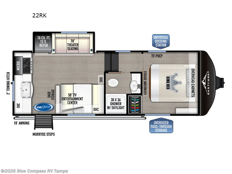 2024 East to West Blackthorn Half-Ton 22RK - Used Fifth Wheel For Sale by Blue Compass RV Tampa in Dover, Florida features Slideout