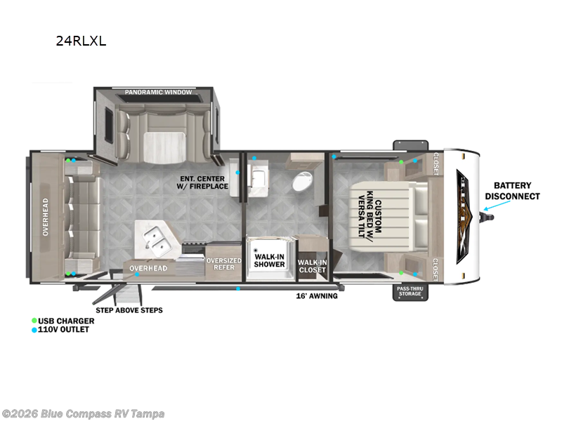 2024 Forest River Wildwood X-Lite 24RLXL - Used Travel Trailer For Sale by Blue Compass RV Tampa in Dover, Florida features Slideout