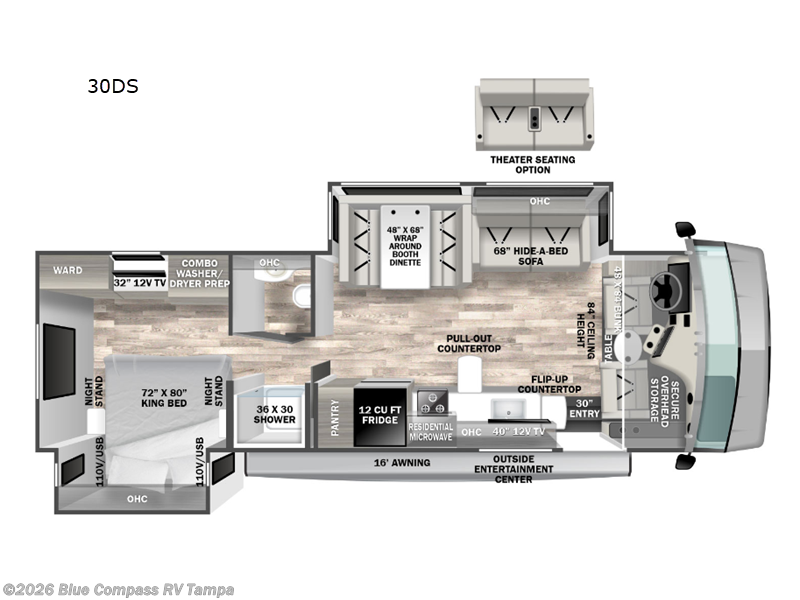 2023 Forest River FR3 30DS - Used Class A For Sale by Blue Compass RV Tampa in Dover, Florida features Slideout