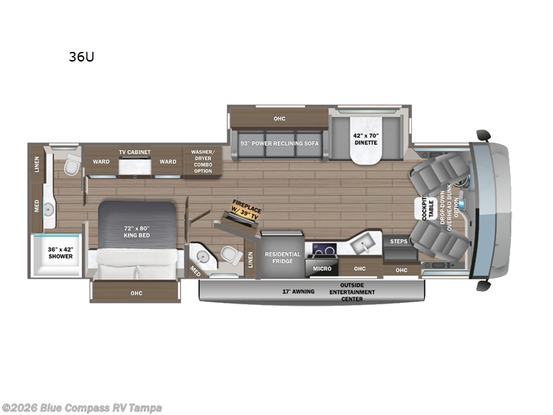 2027 Jayco Precept Prestige 36U - New Class A For Sale by Blue Compass RV Tampa in Dover, Florida features Slideout