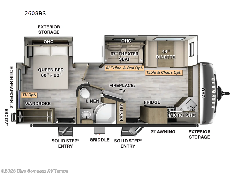 2024 Forest River Rockwood Ultra Lite 2608BS - Used Travel Trailer For Sale by Blue Compass RV Tampa in Dover, Florida features Slideout