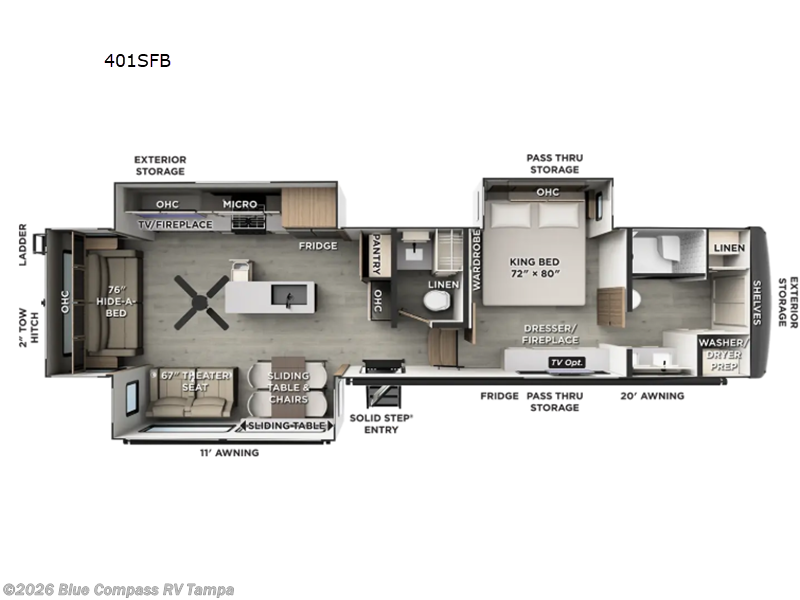 2027 Forest River Rockwood Signature 401SFB - New Fifth Wheel For Sale by Blue Compass RV Tampa in Dover, Florida features Slideout