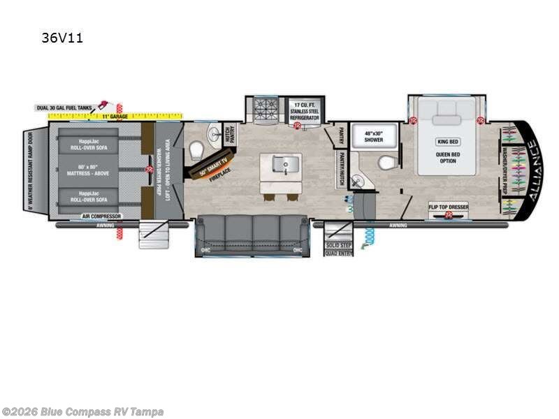 2021 Alliance RV Valor 36V11 - Used Toy Hauler For Sale by Blue Compass RV Tampa in Dover, Florida features Slideout