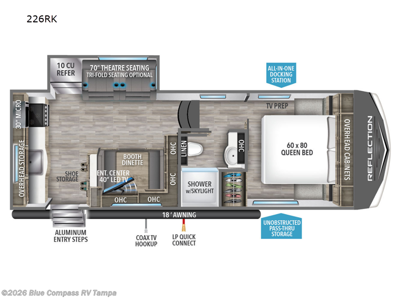 2023 Grand Design Reflection 226RK - Used Fifth Wheel For Sale by Blue Compass RV Tampa in Dover, Florida features Slideout