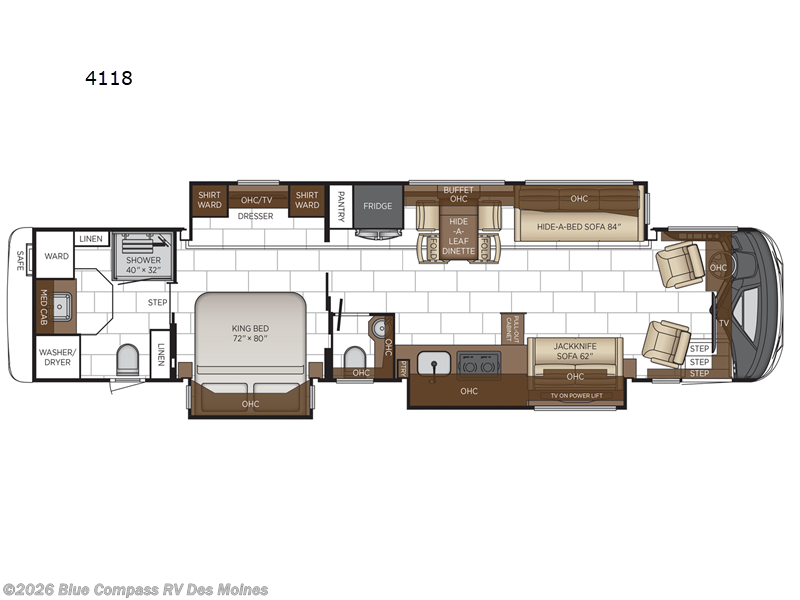 2025 Newmar Mountain Aire 4118 - New Class A For Sale by Blue Compass RV Des Moines in Altoona, Iowa features Slideout