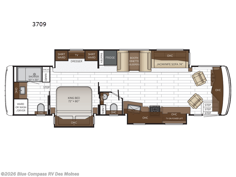 2026 Newmar Northern Star 3709 - New Class A For Sale by Blue Compass RV Des Moines in Altoona, Iowa features Slideout