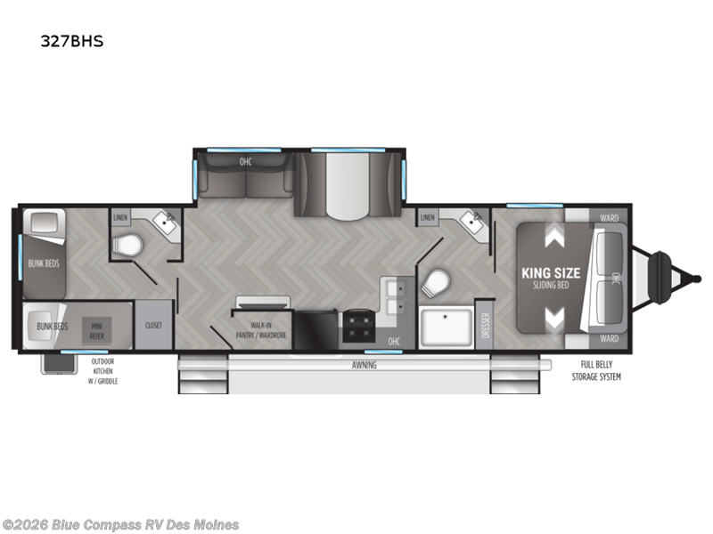 2022 Cruiser RV Shadow Cruiser 327BHS - Used Travel Trailer For Sale by Blue Compass RV Des Moines in Altoona, Iowa features Slideout