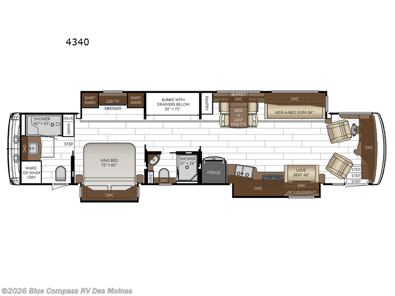2026 Newmar Dutch Star 4340 - New Class A For Sale by Blue Compass RV Des Moines in Altoona, Iowa features Slideout