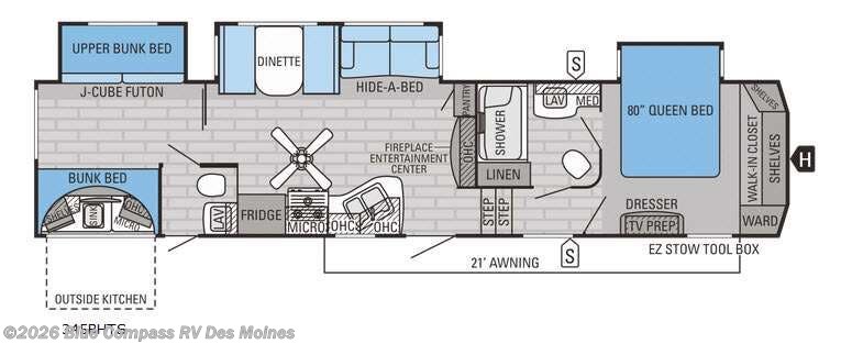 2015 Jayco Eagle 345BHTS - Used Fifth Wheel For Sale by Blue Compass RV Des Moines in Altoona, Iowa features Slideout