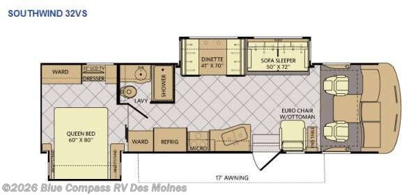2014 Fleetwood Southwind 32VS - Used Class A For Sale by Blue Compass RV Des Moines in Altoona, Iowa features Slideout