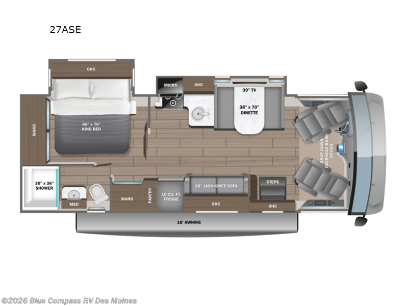 2026 Entegra Coach Vision SE 27ASE - New Class A For Sale by Blue Compass RV Des Moines in Altoona, Iowa features Slideout