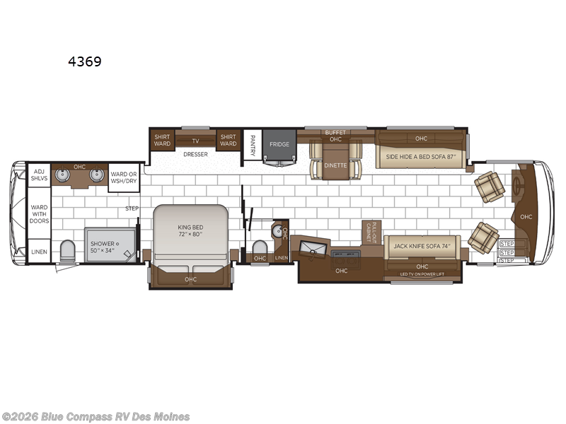 2026 Newmar Ventana 4369 - New Class A For Sale by Blue Compass RV Des Moines in Altoona, Iowa features Slideout