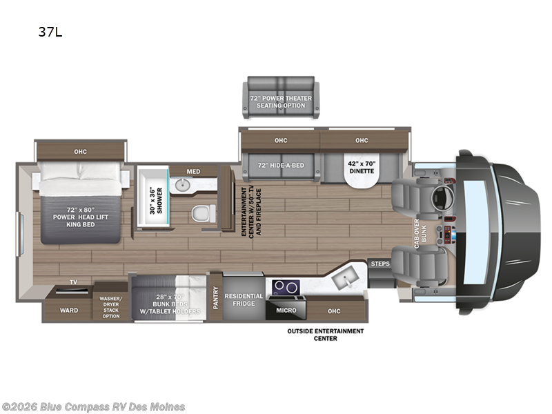2026 Entegra Coach Accolade XL 37L - New Super C For Sale by Blue Compass RV Des Moines in Altoona, Iowa features Slideout