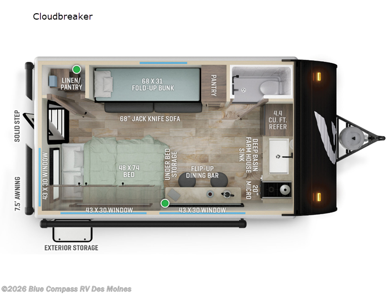 2026 Wayfinder Go Lite Cloudbreaker - Used Travel Trailer For Sale by Blue Compass RV Des Moines in Altoona, Iowa