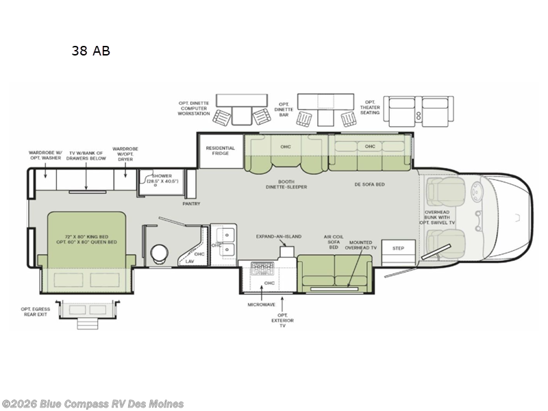 2026 Tiffin Allegro Bay 38 AB - New Class C For Sale by Blue Compass RV Des Moines in Altoona, Iowa features Slideout