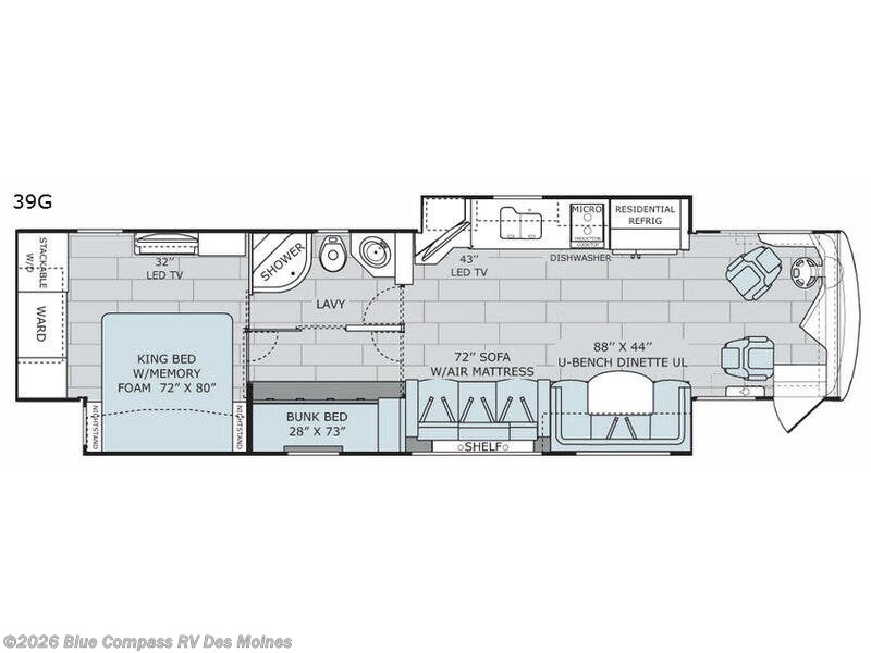 2017 Holiday Rambler Endeavor XE 39G - Used Class A For Sale by Blue Compass RV Des Moines in Altoona, Iowa features Slideout