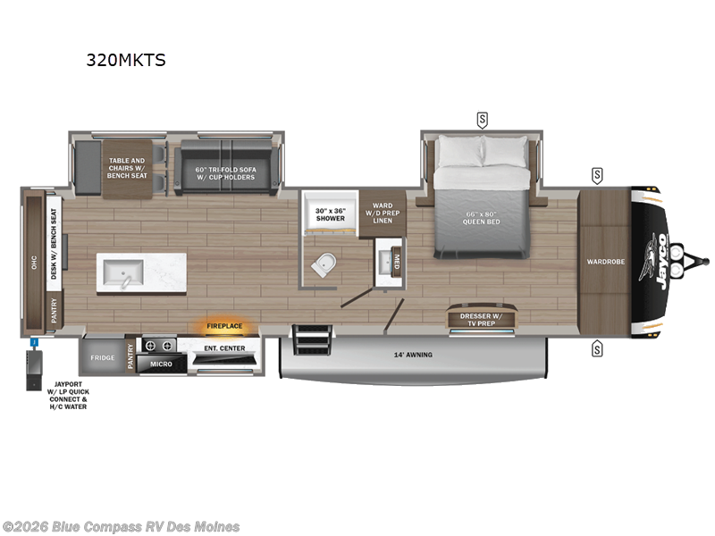 2025 Jayco Eagle HT 320MKTS - Used Travel Trailer For Sale by Blue Compass RV Des Moines in Altoona, Iowa features Slideout