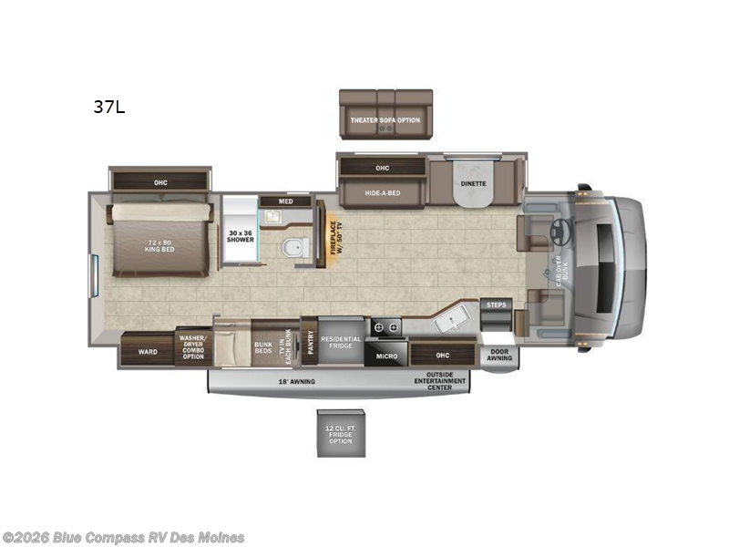 2022 Entegra Coach Accolade 37L - Used Super C For Sale by Blue Compass RV Des Moines in Altoona, Iowa features Slideout