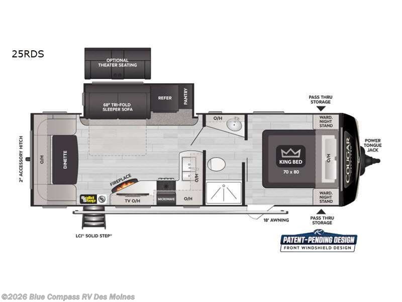 2023 Keystone Cougar Half-Ton 25RDS - Used Travel Trailer For Sale by Blue Compass RV Des Moines in Altoona, Iowa features Slideout