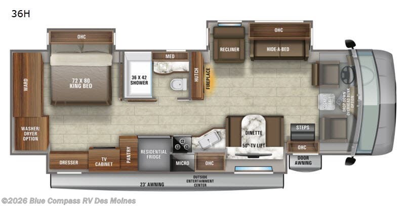 2021 Jayco Precept Prestige 36H - Used Class A For Sale by Blue Compass RV Des Moines in Altoona, Iowa features Slideout