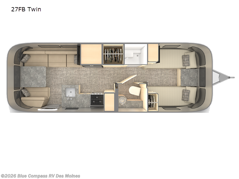 2026 Airstream Flying Cloud 27FB Twin - New Travel Trailer For Sale by Blue Compass RV Des Moines in Altoona, Iowa