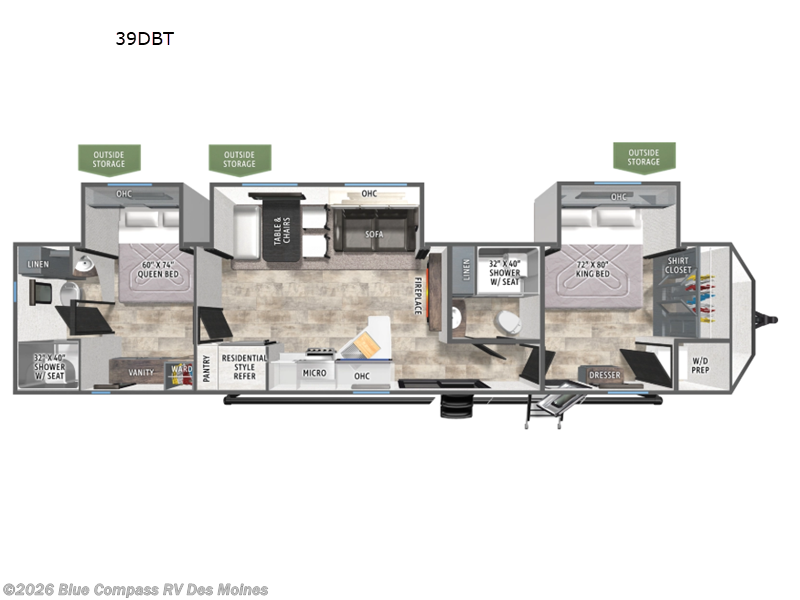 2026 Forest River Puma Vista 39DBT - New Destination Trailer For Sale by Blue Compass RV Des Moines in Altoona, Iowa features Slideout