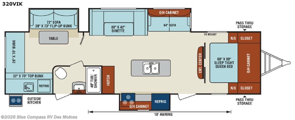 2017 K-Z SportTrek 317VIK - Used Travel Trailer For Sale by Blue Compass RV Des Moines in Altoona, Iowa features Slideout