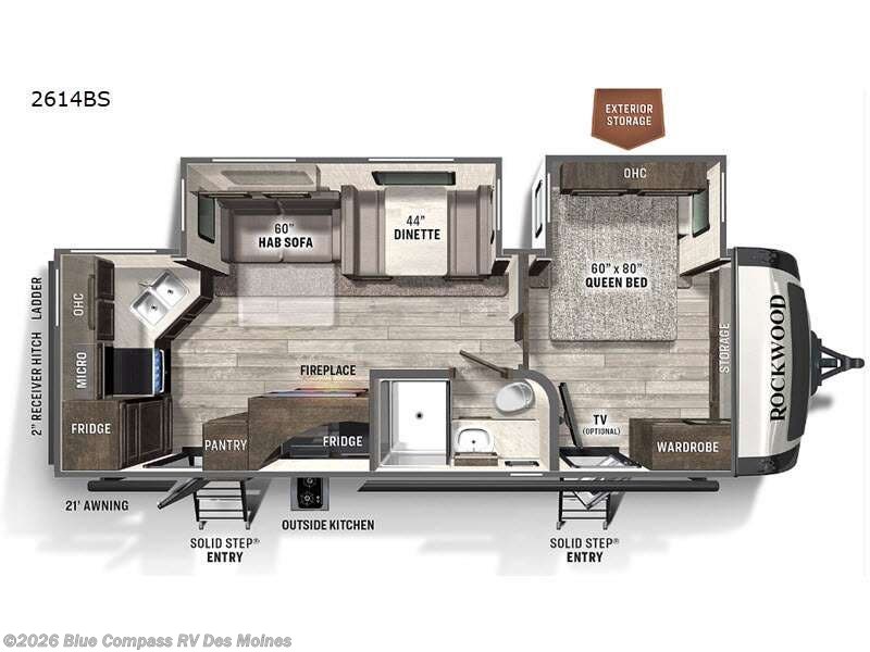 2021 Forest River Rockwood Ultra Lite 2614BS - Used Travel Trailer For Sale by Blue Compass RV Des Moines in Altoona, Iowa features Slideout