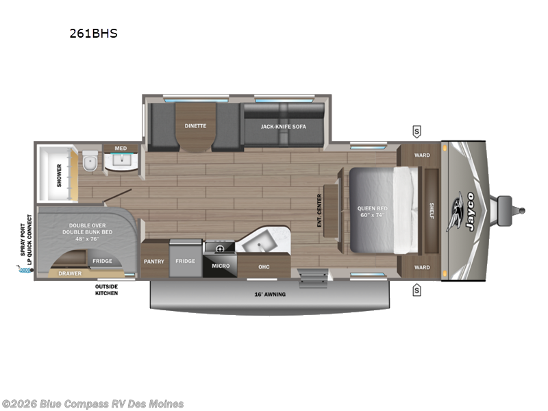 2027 Jayco Jay Flight 261BHS - New Travel Trailer For Sale by Blue Compass RV Des Moines in Altoona, Iowa features Slideout
