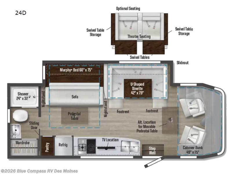 2023 Winnebago View 24D - Used Class C For Sale by Blue Compass RV Des Moines in Altoona, Iowa features Slideout