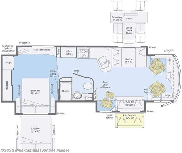 2011 Itasca Meridian 34Y - Used Class A For Sale by Blue Compass RV Des Moines in Altoona, Iowa features Slideout