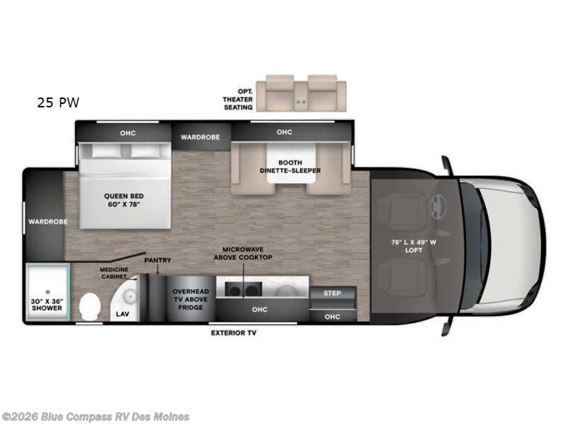2027 Tiffin Wayfarer 25 PW - New Class C For Sale by Blue Compass RV Des Moines in Altoona, Iowa features Slideout