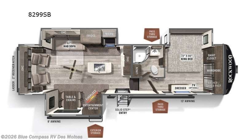 2021 Forest River Rockwood Signature Ultra Lite 8299SB - Used Fifth Wheel For Sale by Blue Compass RV Des Moines in Altoona, Iowa features Slideout