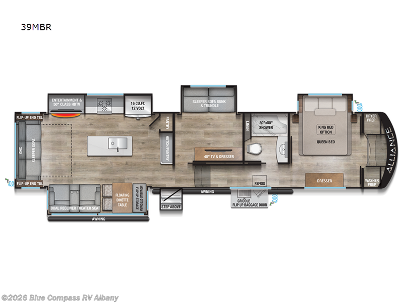 2026 Alliance RV Avenue 39MBR - New Fifth Wheel For Sale by Blue Compass RV Albany in Latham, New York features Slideout