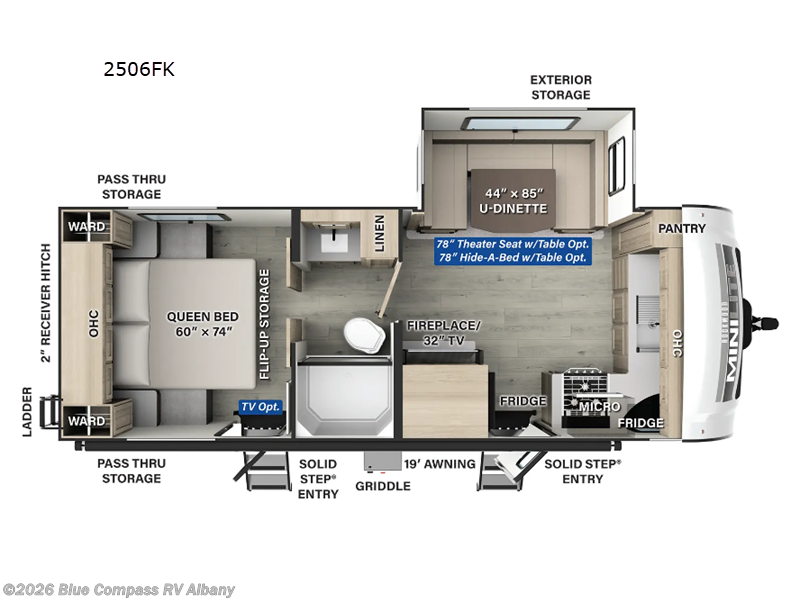 2026 Forest River Rockwood Mini Lite 2506FK - New Travel Trailer For Sale by Blue Compass RV Albany in Latham, New York features Slideout