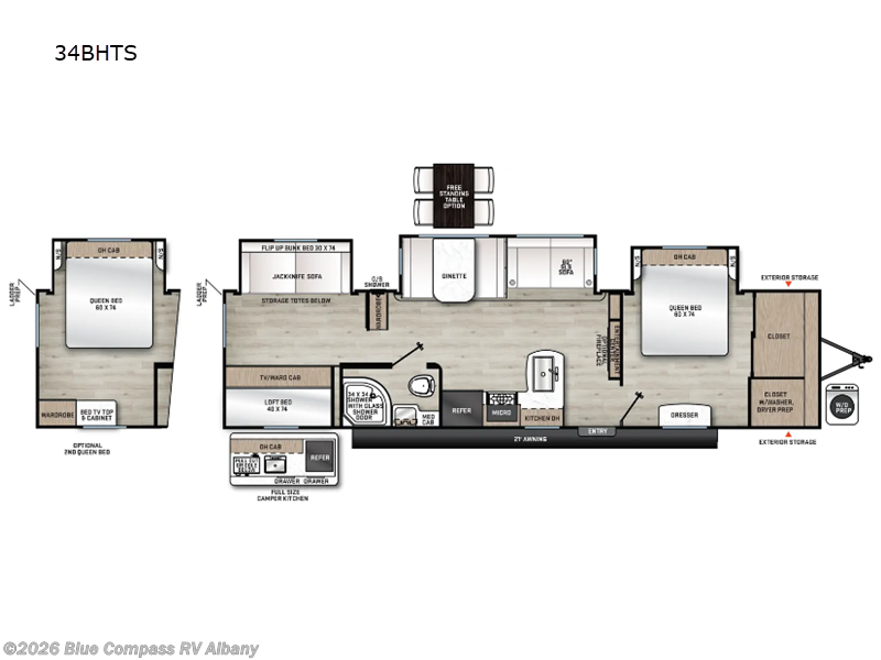 2026 Forest River Aurora 34BHTS - New Travel Trailer For Sale by Blue Compass RV Albany in Latham, New York features Slideout