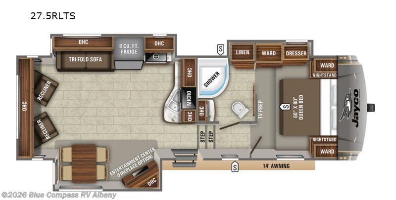 2019 Jayco Eagle HT 27.5RLTS - Used Fifth Wheel For Sale by Blue Compass RV Albany in Latham, New York features Slideout
