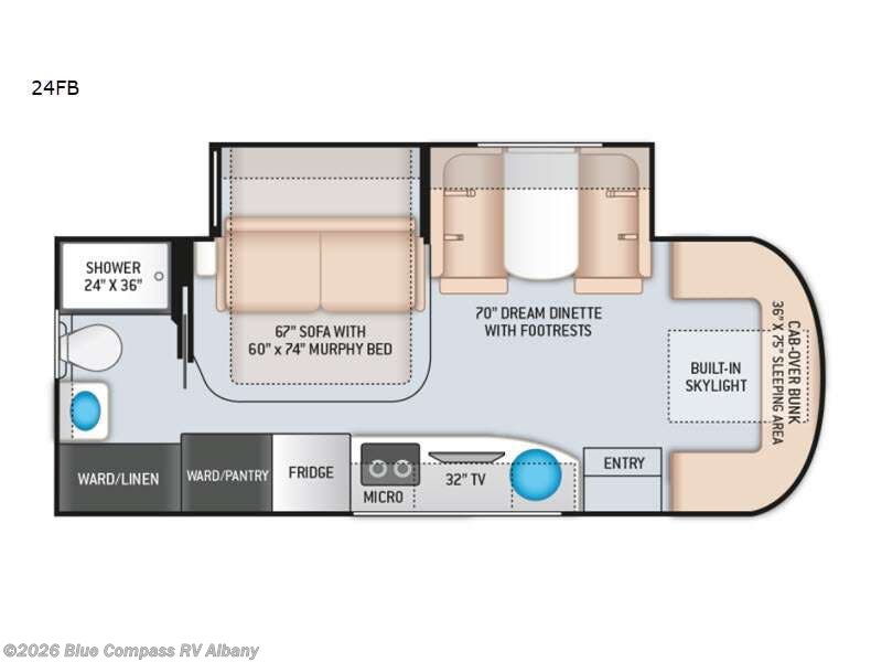 2022 Thor Motor Coach Tiburon Sprinter 24FB - Used Class C For Sale by Blue Compass RV Albany in Latham, New York features Slideout