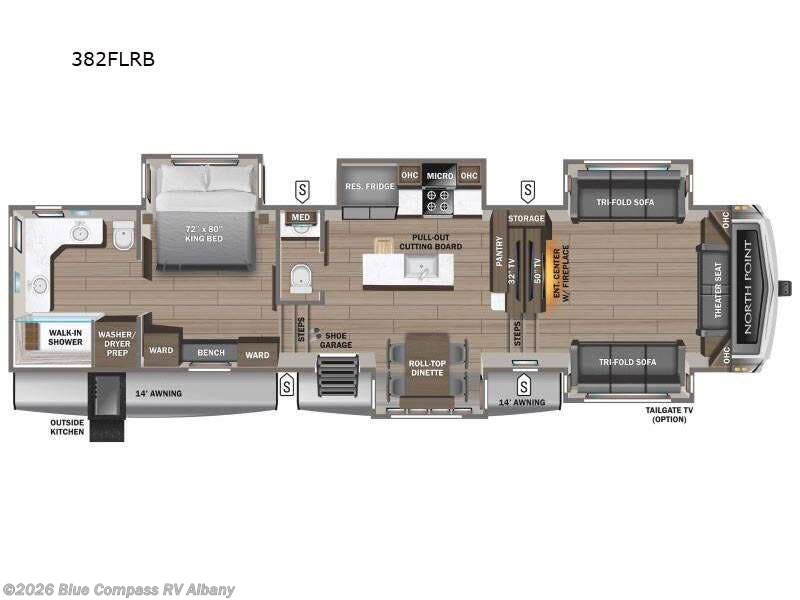 2025 Jayco North Point 382FLRB - New Fifth Wheel For Sale by Blue Compass RV Albany in Latham, New York features Slideout